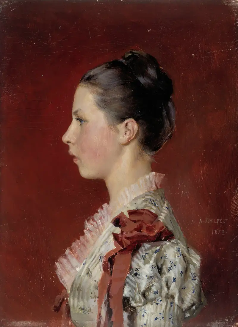 Porträtt av konstnärens syster Annie Edelfelt av Albert Edelfelt
