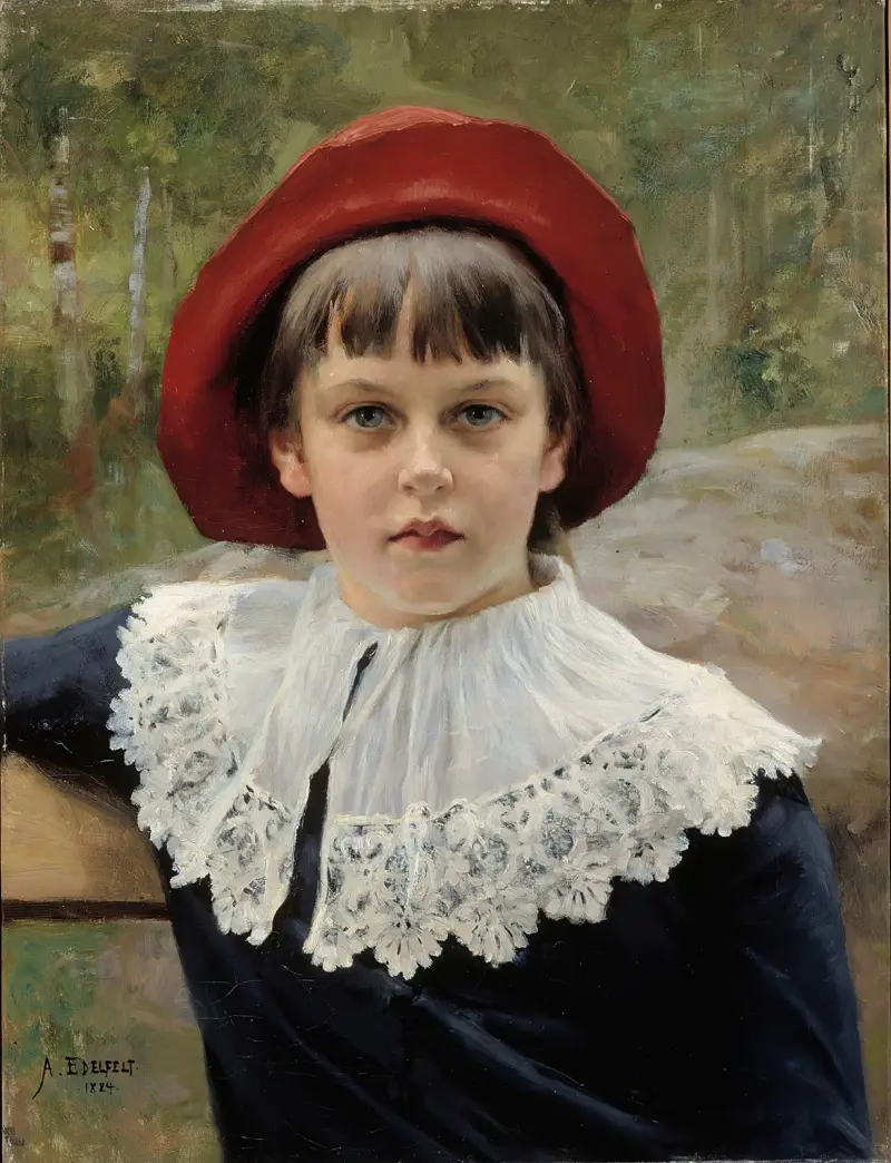 Porträtt av konstnärens syster Berta Edelfelt, 1884 av Albert Edelfelt