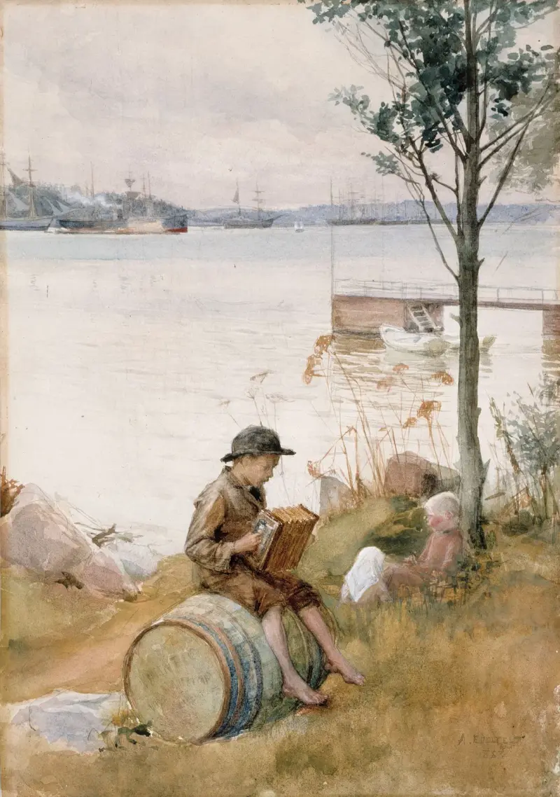 Serenade on the embankment, Albert Edelfelt