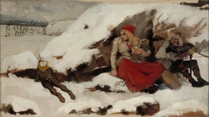 Study For Burned Village, Albert Edelfelt