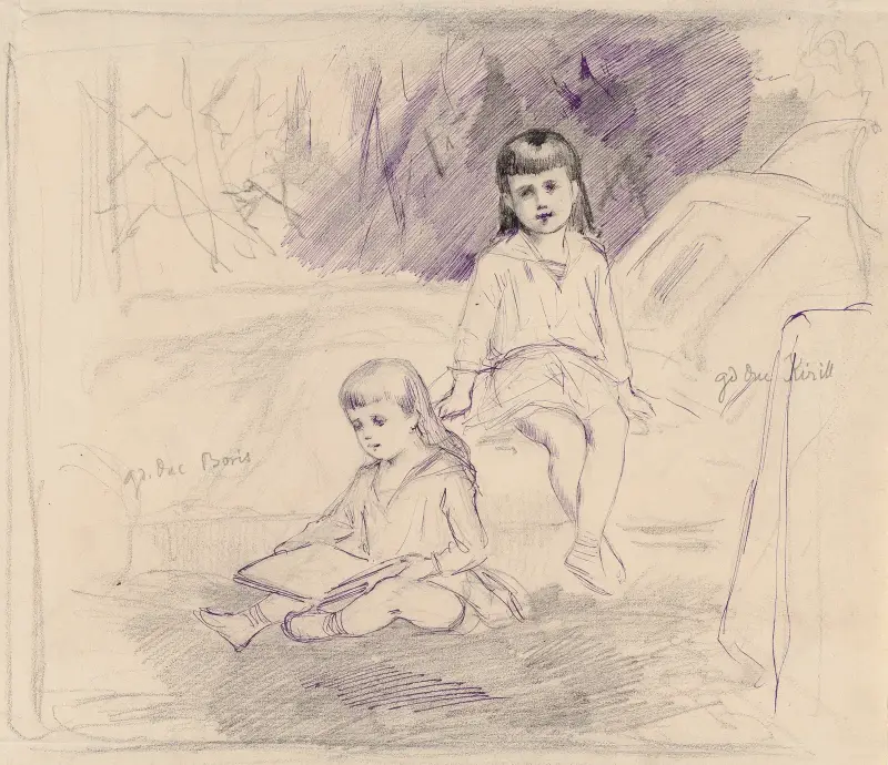 Study, Kirill and Boris Vladimirovich, Albert Edelfelt