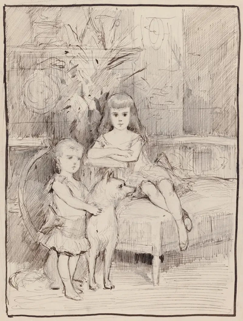 Study, Michael and Xenia, Children of Alexander III, Albert Edelfelt