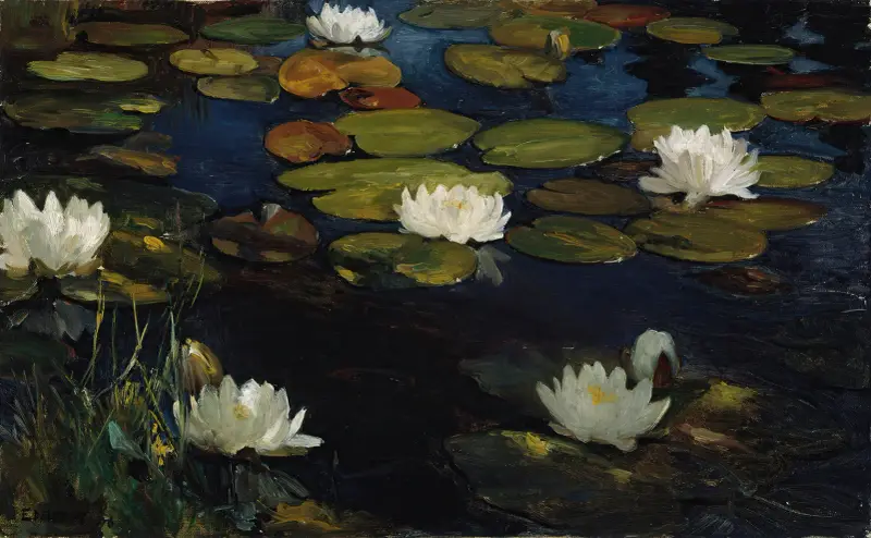 Water Lilies, Study for the Youth and a Mermaid, Albert Edelfelt