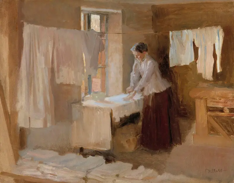 Woman Ironing, Study for the Washerwomen, Albert Edelfelt