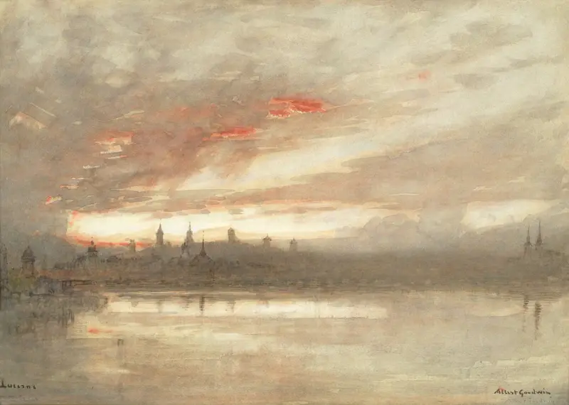 Blick über den Vierwaldstättersee von Albert Goodwin