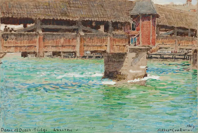 Die Totenbrücke, Luzern von Albert Goodwin
