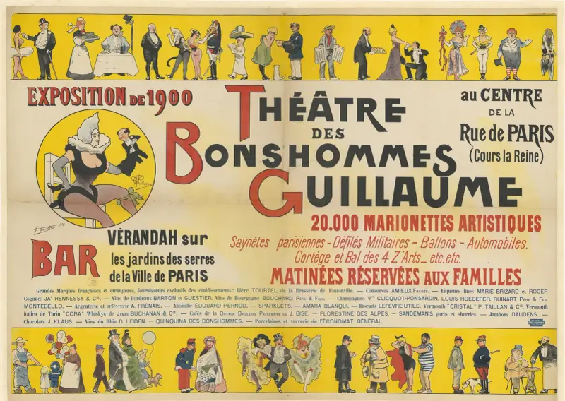 Exposition de 1900. Théâtre des Bonshommes Guillaume 20.000 marionnettes artistiques von Albert Guillaume