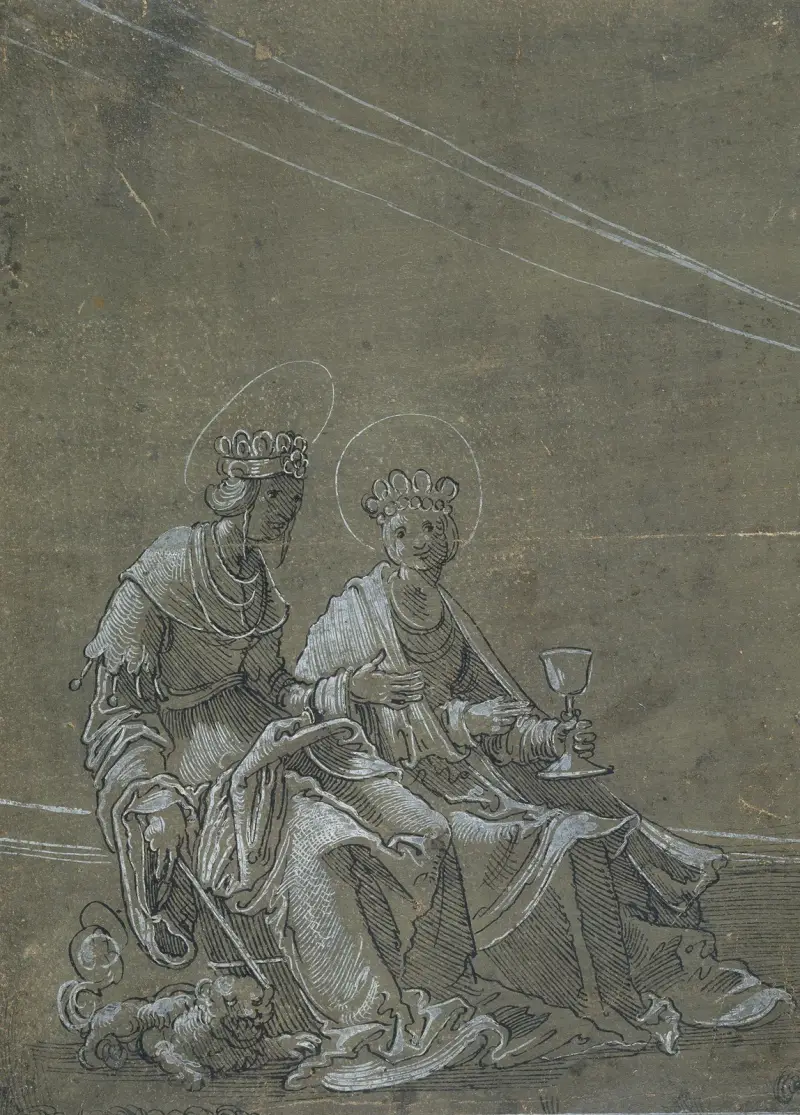 Den heliga Margareta och den heliga Barbara av Albrecht Altdorfer