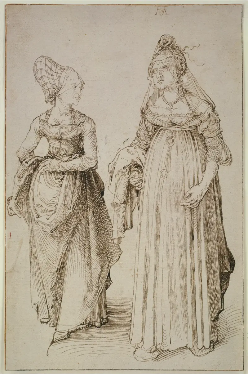 En dam från Nürnberg och en dam från Venedig av Albrecht Dürer