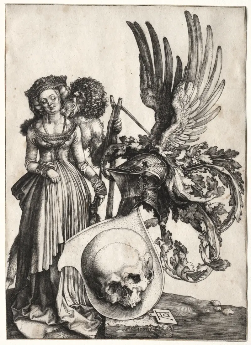 Vapensköld med dödskalle av Albrecht Dürer