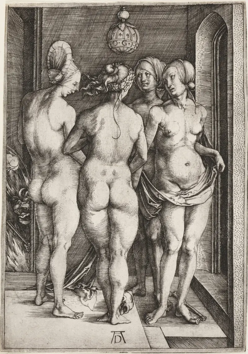 Fyra nakna kvinnor av Albrecht Dürer