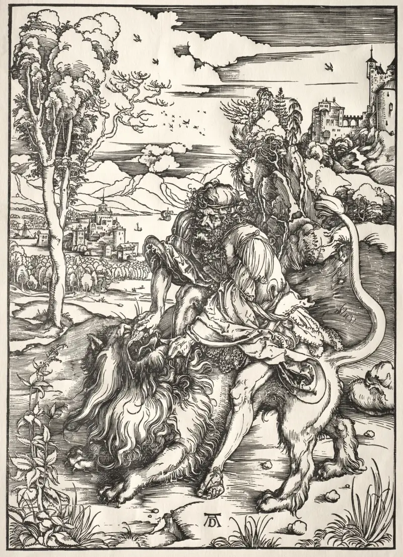 Samson a lev, Albrecht Dürer