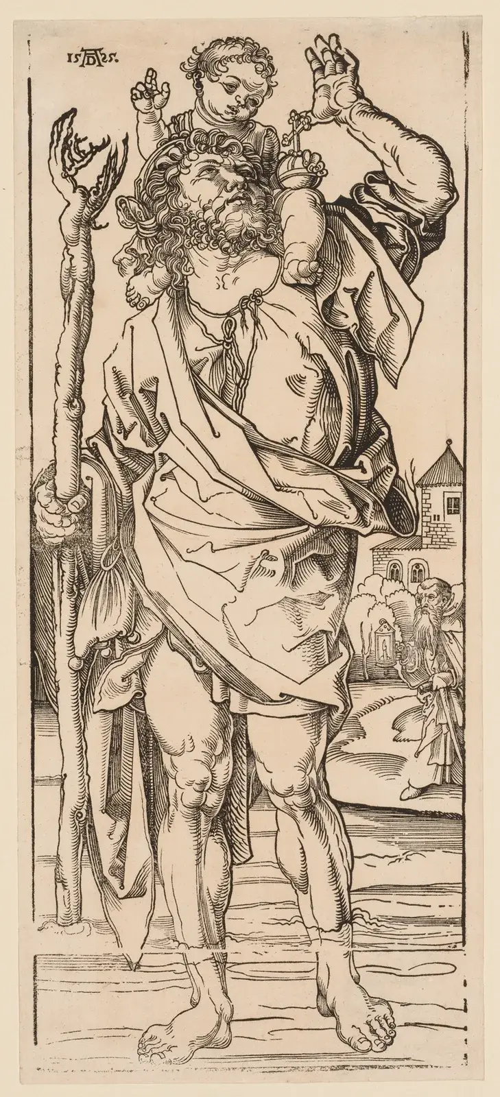 Der heilige Christophorus durchquert den Fluss von Albrecht Dürer
