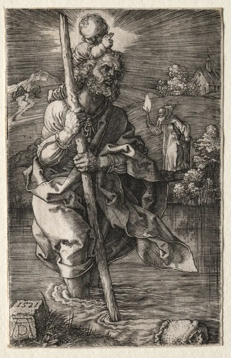 Der heilige Christophorus, nach rechts gewandt von Albrecht Dürer
