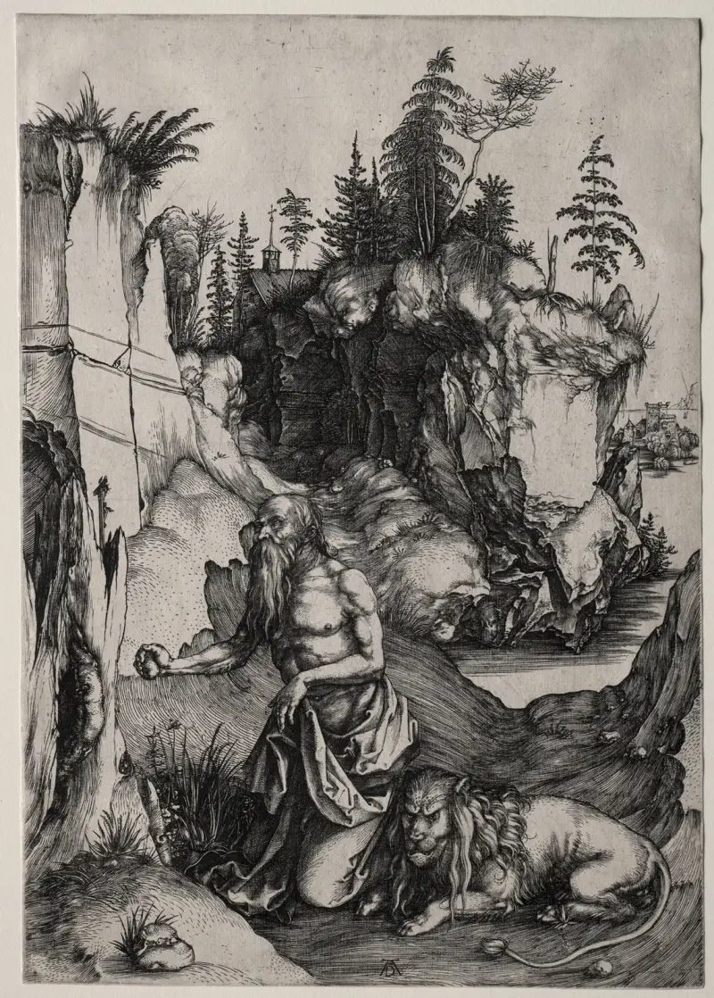 St. Jerome in Penitence, 1497 av Albrecht Dürer