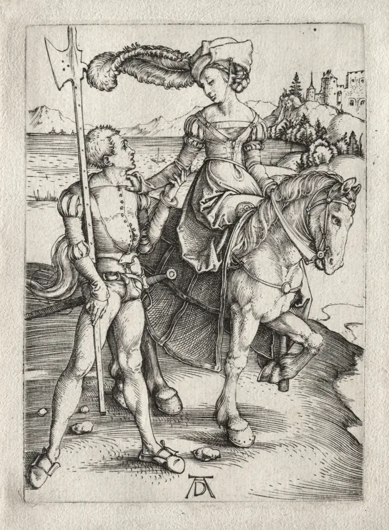 Die reitende Dame und der Landsknecht von Albrecht Dürer