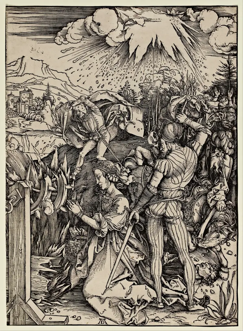 Sankta Katarinas martyrium av Albrecht Dürer
