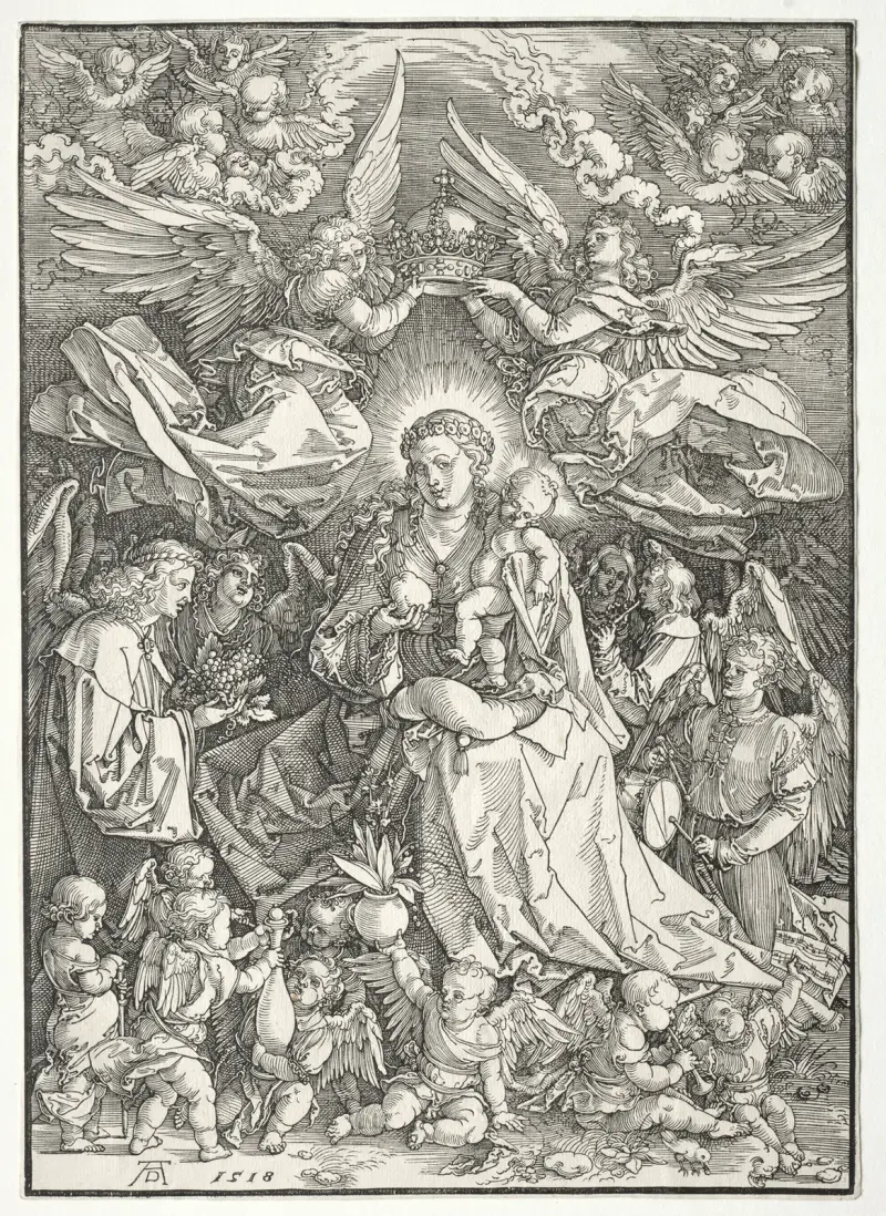 The Virgin Surrounded by Many Angels av Albrecht Dürer