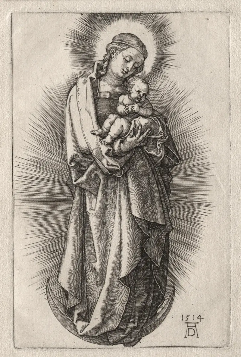 Jungfrun med hårband på en månskära av Albrecht Dürer