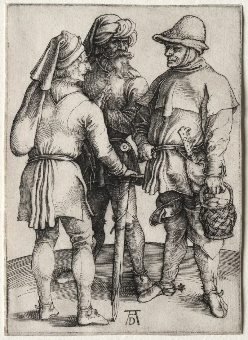 Three Peasants in Conversation av Albrecht Dürer