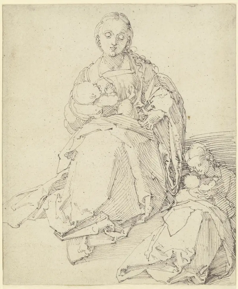 Zwei Studien zu einer Maria mit Kind av Albrecht Dürer