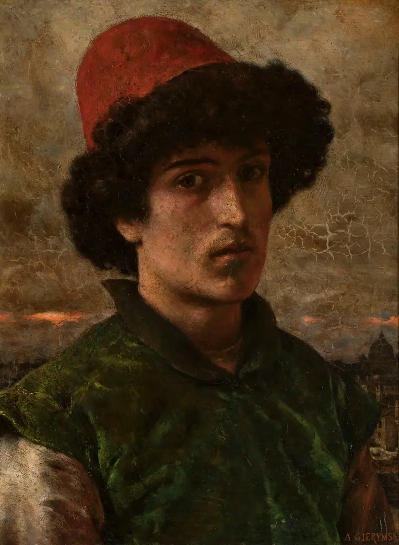 Porträtt av en ung italienare av Aleksander Gierymski
