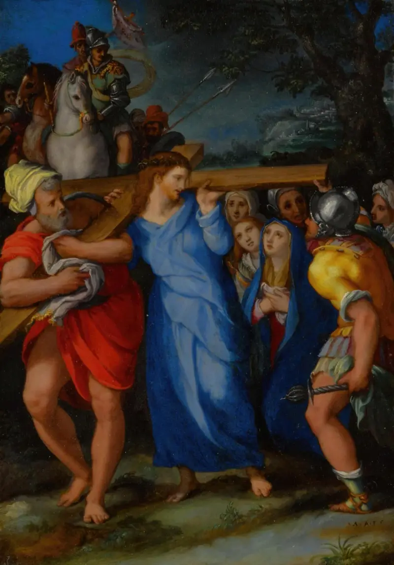 Kristus bär korset av Alessandro Allori