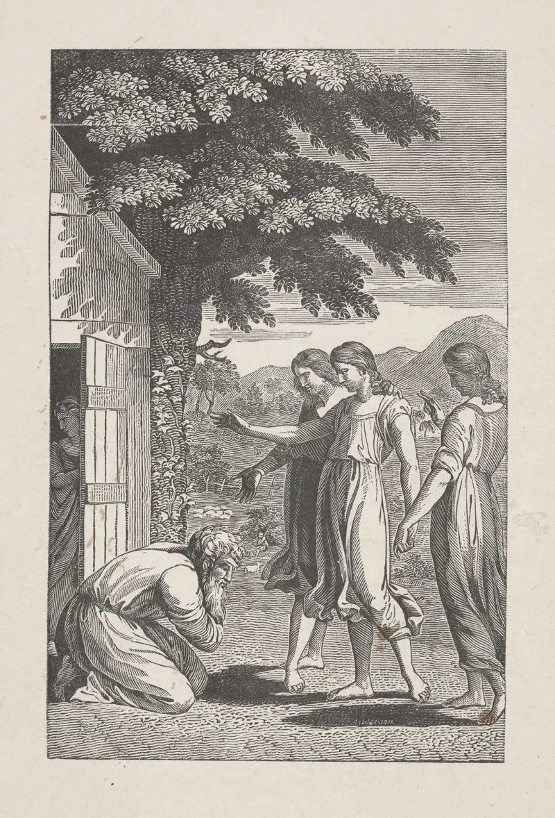 Abraham and the three angels av Alexander Anderson