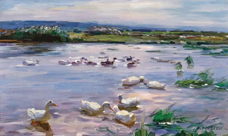 Kachny u jezerního břehu, Alexander Koester
