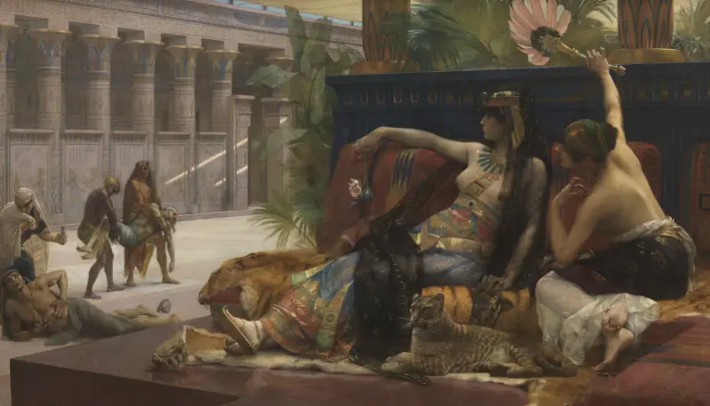 Kleopatra prövar gift på dödsdömda av Alexandre Cabanel