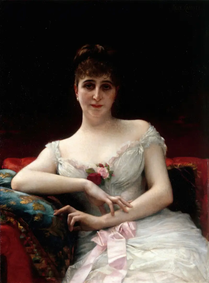 Porträtt av fru Edouard Hervé av Alexandre Cabanel