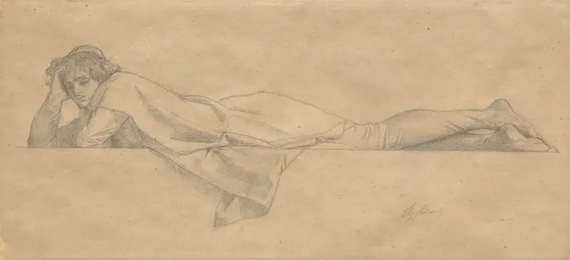 Study For ‘le Poète Florentin’ av Alexandre Cabanel