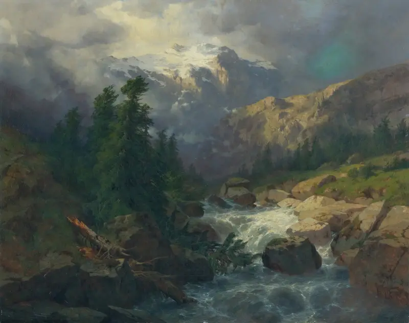 Minne från Handeck, stormväder av Alexandre Calame