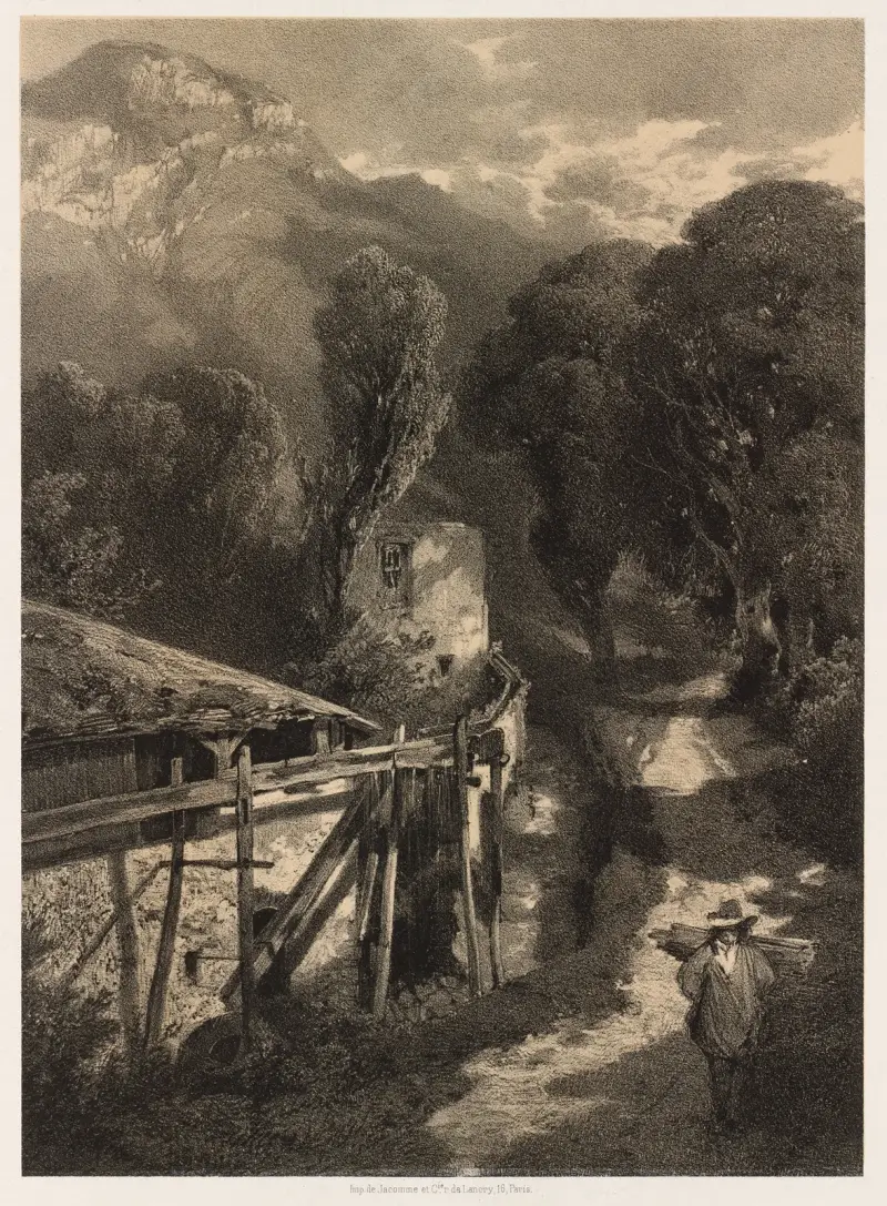 Simplonvägen, Meillerie, Frankrike av Alexandre Calame