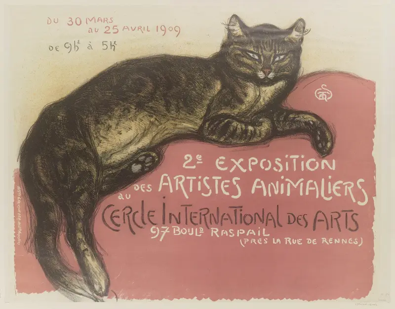 Utställning av djurmålare på Cercle International des Arts av Théophile Alexandre Steinlen
