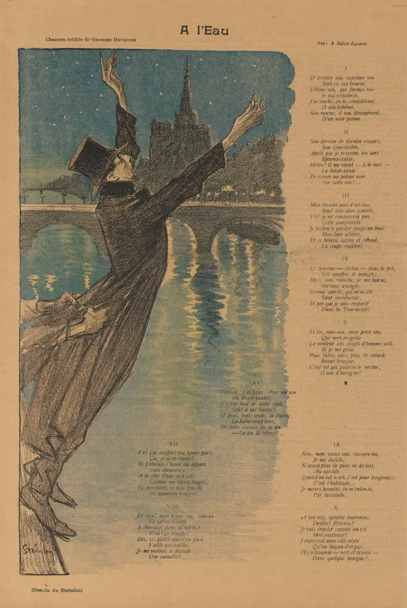 Gil Blas Illustré; Am Wasser (A l'Eau) von Théophile Alexandre Steinlen