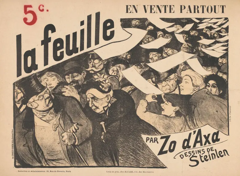 La feuille door Zo d’Axa av Théophile Alexandre Steinlen