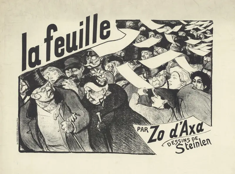 La Feuille, En vente partout, Par Zo d’Axa, Dessins de Steinlen, Théophile Alexandre Steinlen
