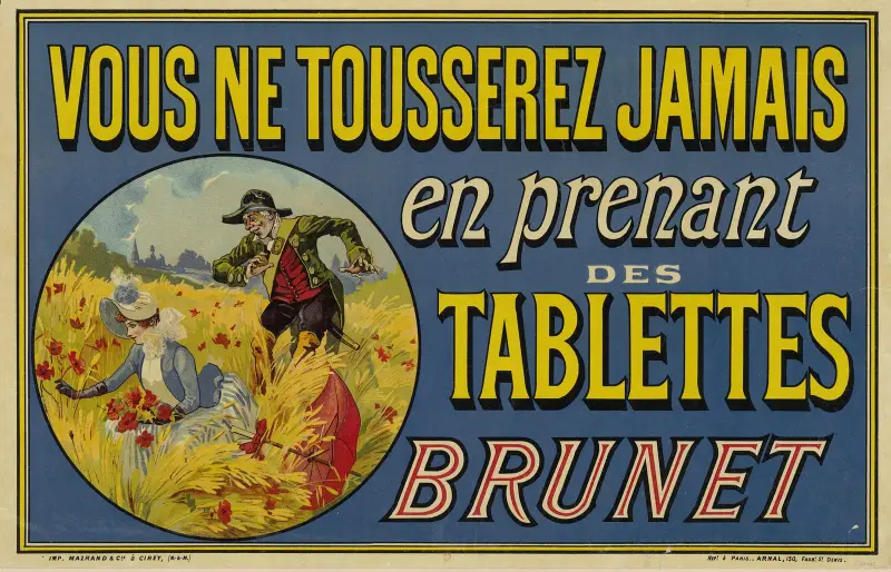 Ni kommer aldrig att hosta om ni tar Brunets tabletter av Théophile Alexandre Steinlen