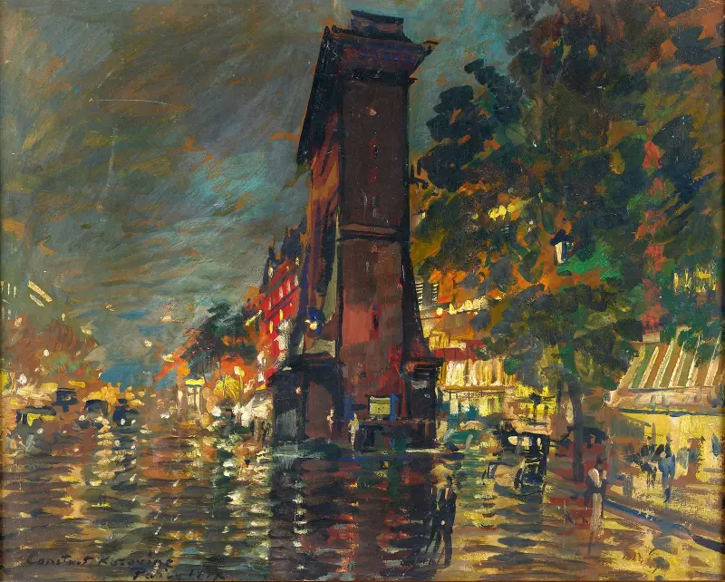 Paris, de stora boulevarderna om natten av Konstantin Alexeevich Korovin