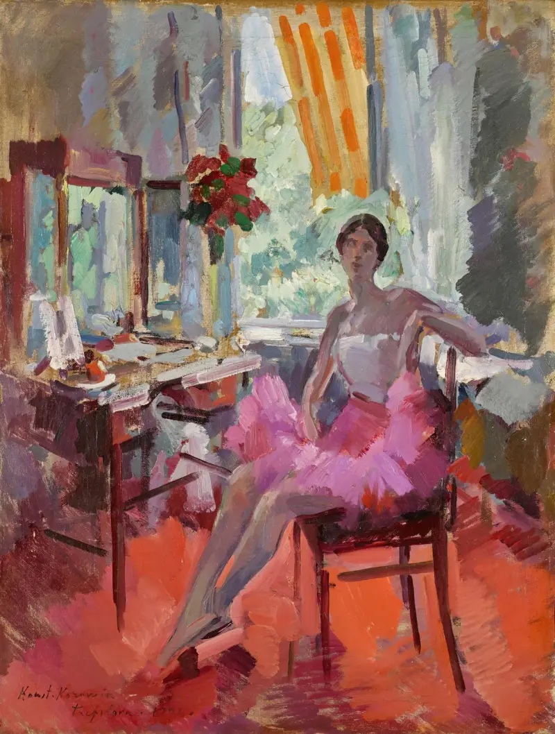 Porträtt av ballerinan Vera Trefilova av Konstantin Alexeevich Korovin