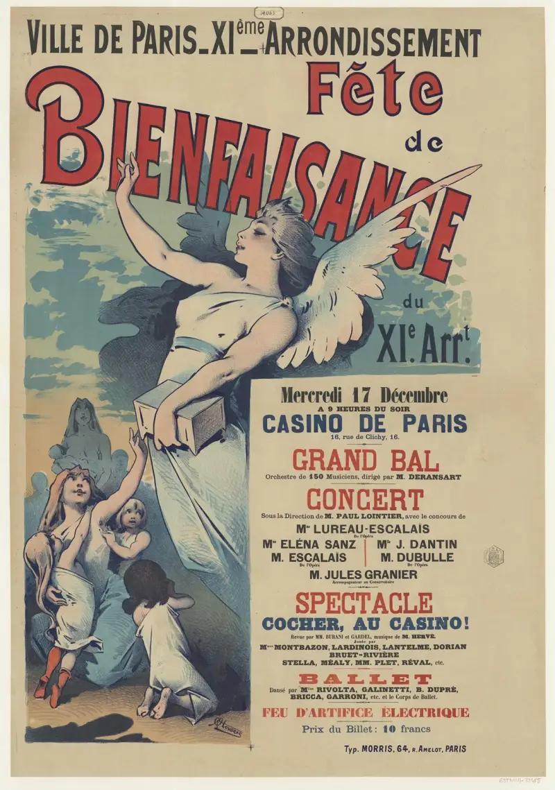 Paris stad, XI arrondissementet. Välgörenhetsfest i XI arrondissementet av Alfred Choubrac