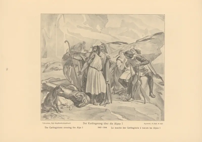 Karthagerna korsar Alperna I av Alfred Rethel