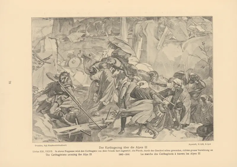 Die Karthager überqueren die Alpen III von Alfred Rethel