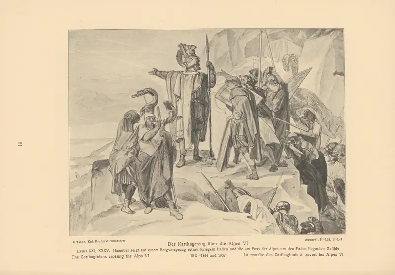 Die Karthager überqueren die Alpen VI von Alfred Rethel