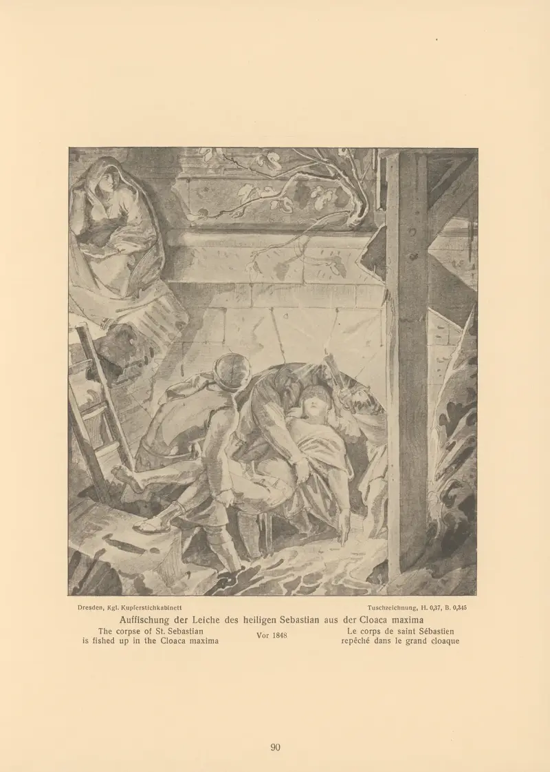 Den helige Sebastians lik av Alfred Rethel