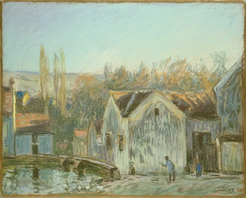 Ett hörn av Moret-sur-Loing av Alfred Sisley