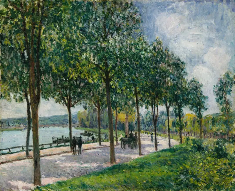 Allé av kastanjeträd av Alfred Sisley