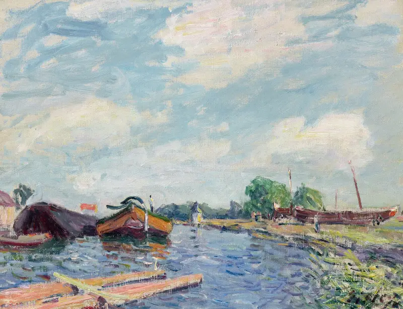 Loingkanalen vid Saint-Mammès av Alfred Sisley