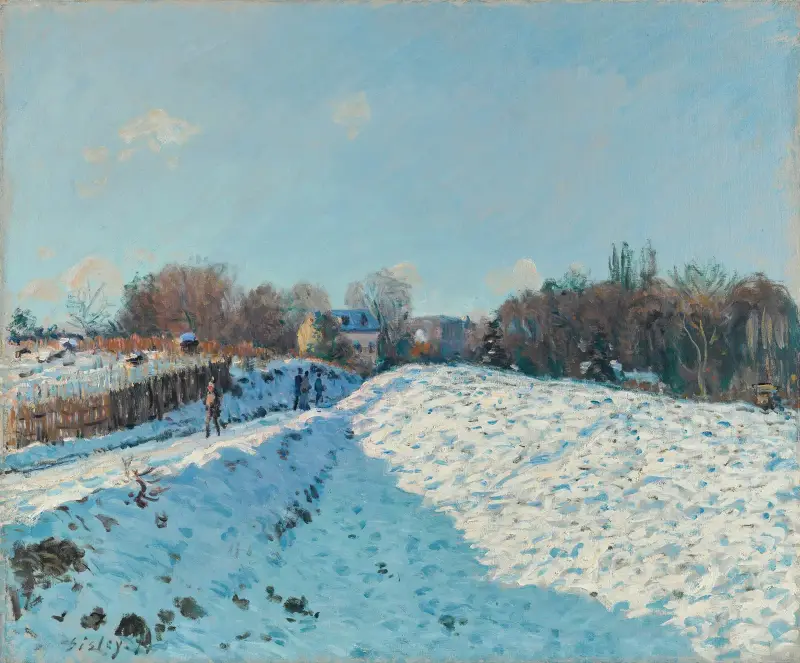 Snöeffekt i Louveciennes, 1874 av Alfred Sisley